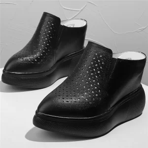 Fashion Sneakers Women Genuine Leather High Heel Slippers Female Pointed Toe Gladiator Sandals Party Platform Pumps Casual Shoes