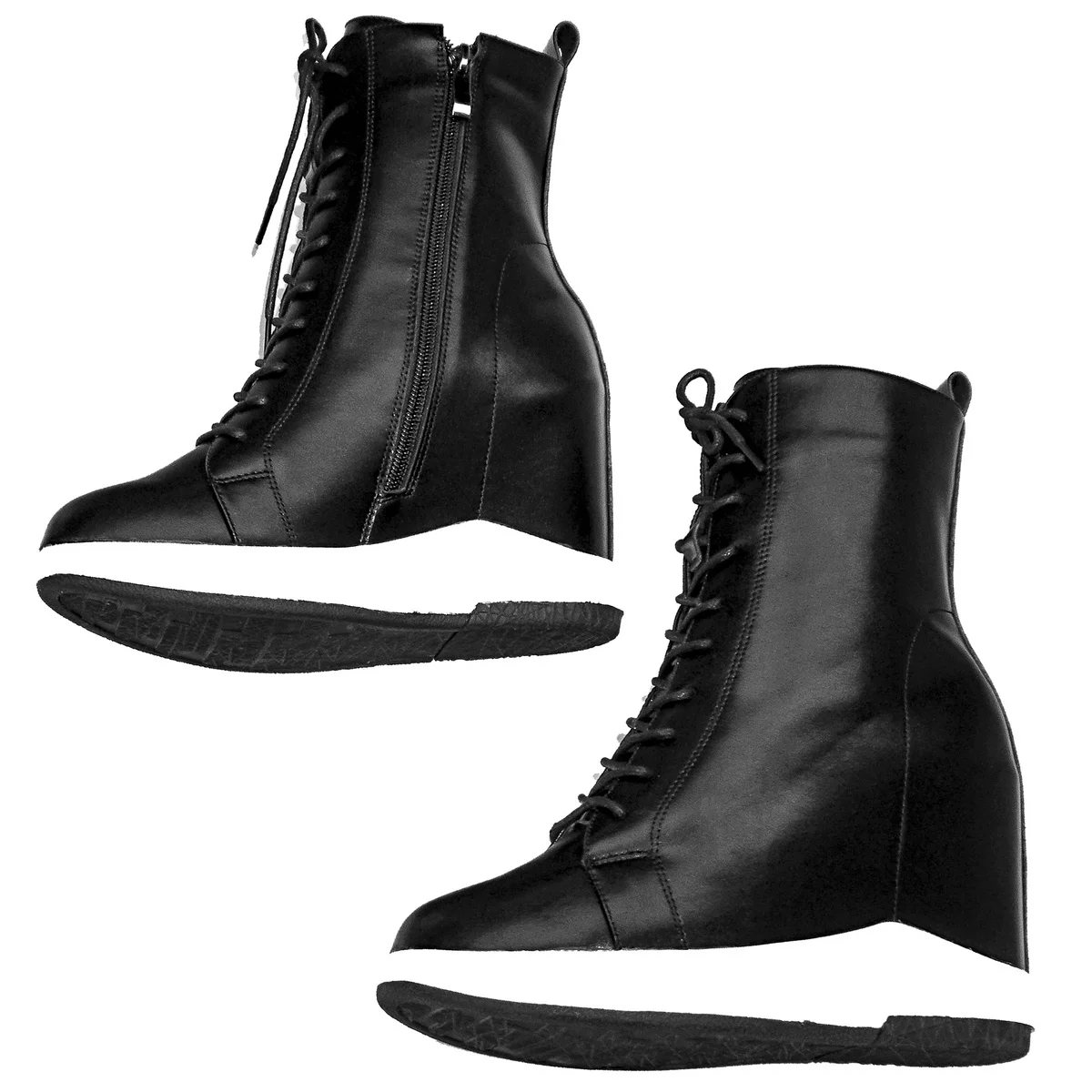 Snow Boots Women Size 44 Genuine Leather Wedges High Heel Vulcanized Shoes Winter Customized Size 45 Chunky Sneakers - Image 4