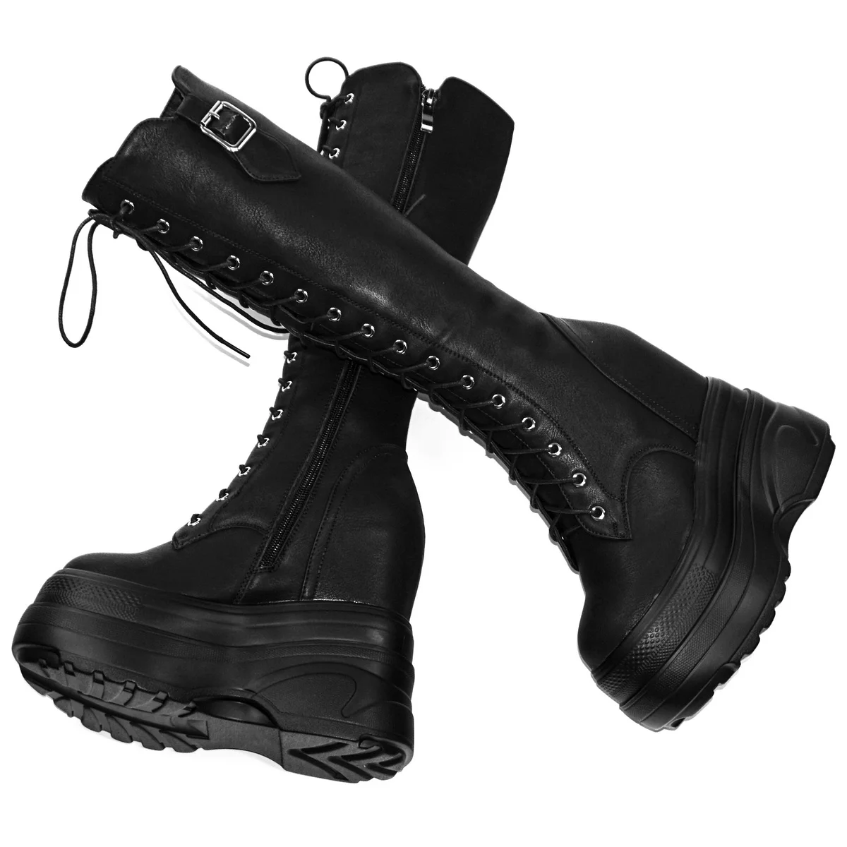 Plus Size 46 47 Snow Boots Women Genuine Leather Wedges High Heel Vulcanized Shoes Winter Platform Pumps Size 45 Chunky Sneakers - Image 3