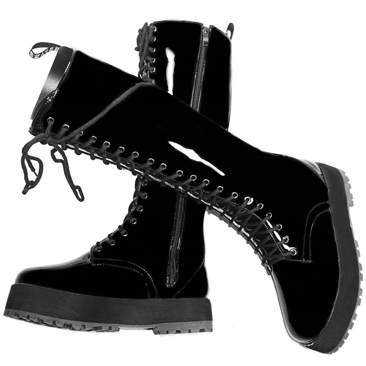 Size 47 46 Shoes Women Large Size 48 49 50 Patent Leather Knee High Snow Boots Winter Round Toe Thigh High Platform Pumps Shoes - Image 4