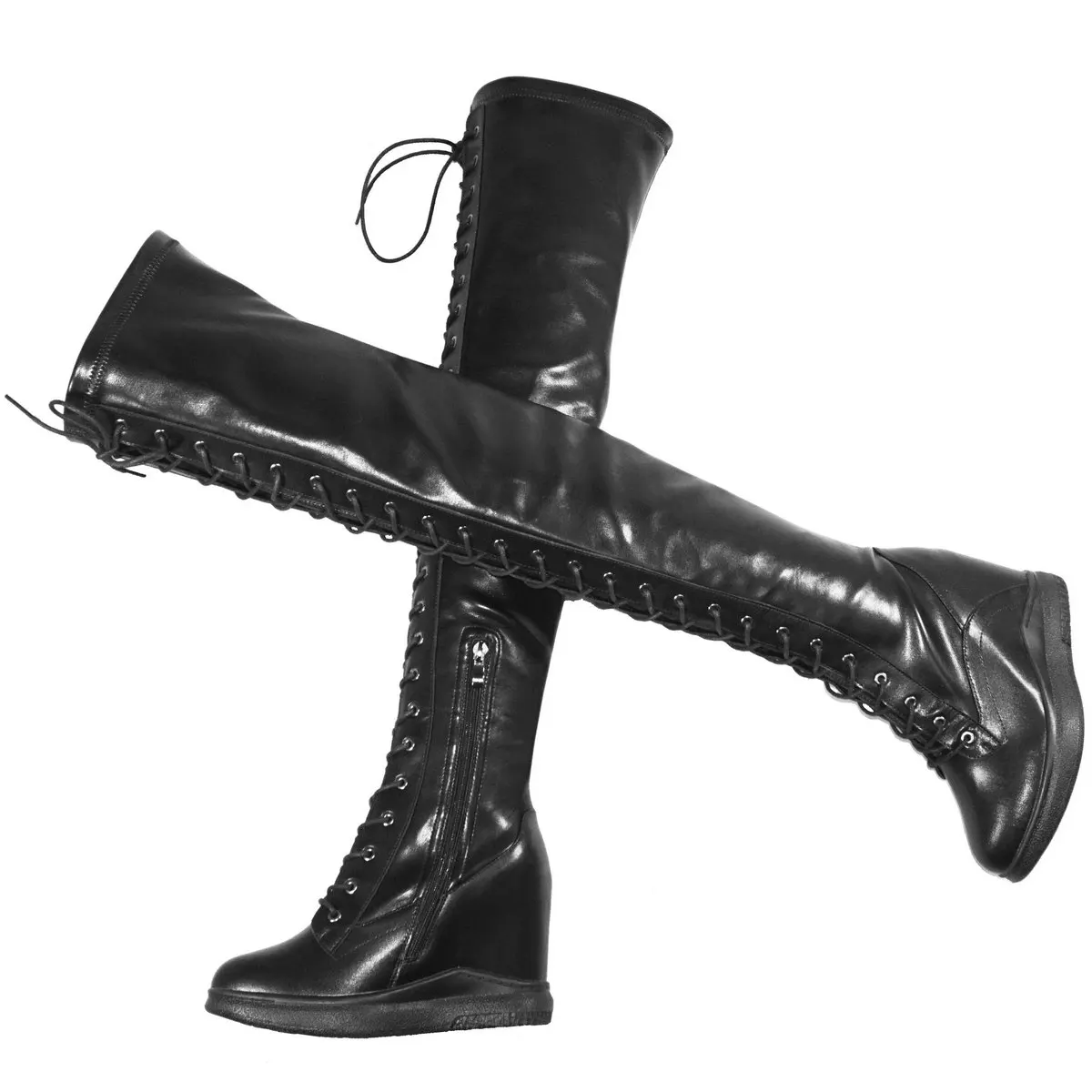 Pumps Shoes Women Plus Size 45 46 Stretch Genunie Leather High Heel Over The Knee Boots US11 Chunky Sneakers Big Size 45 Shoes - Image 5