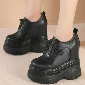 Big Size 46 Chunky Sneakers Women Plus Size 47 Genuine Leather Wedges High Heel Ankle Boots Round Toe Platform Pumps US 11 Shoes