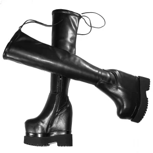 16cm High Heel Pumps Shoes Women Black Genuine Leather Wedges US Size 3 US Size9 US Size9.5 Snow Boots Winter Fashion Sneakers