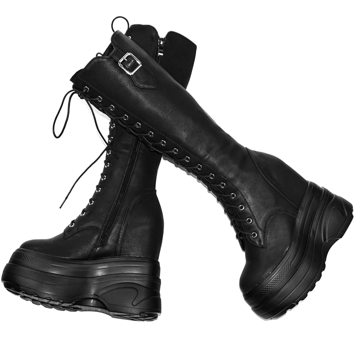 Plus Size 46 47 Snow Boots Women Genuine Leather Wedges High Heel Vulcanized Shoes Winter Platform Pumps Size 45 Chunky Sneakers - Image 4